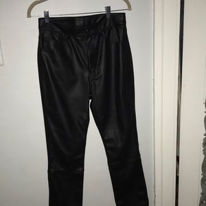Black vegan leather pants